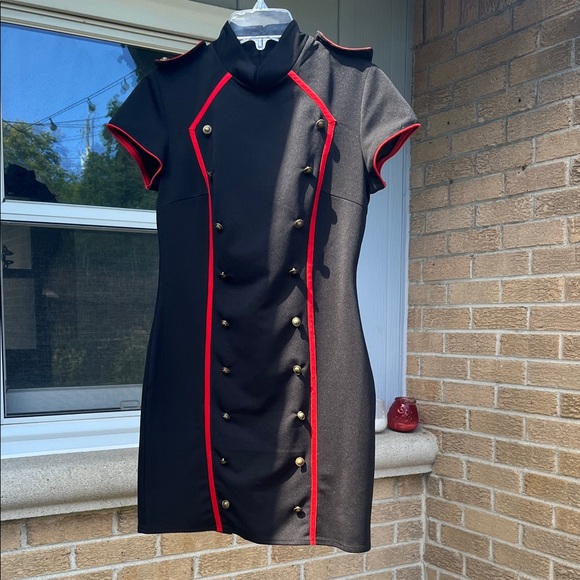 Hell Bunny Black Dress with Red Trim - Picture 1 of 7